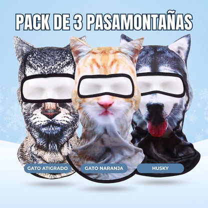 Pasamontañas Animal con Orejas para Esquí